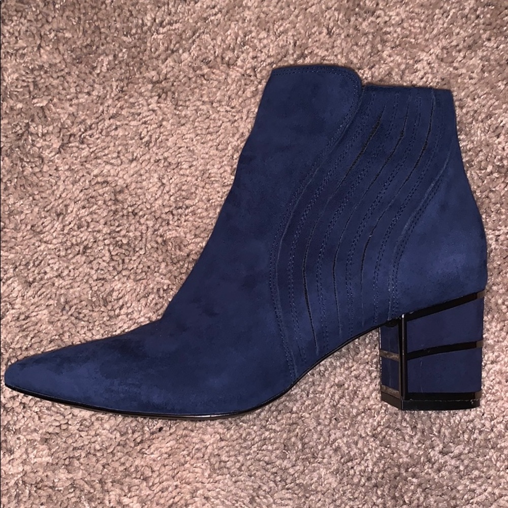 Size 6 Blue Velvet Boots